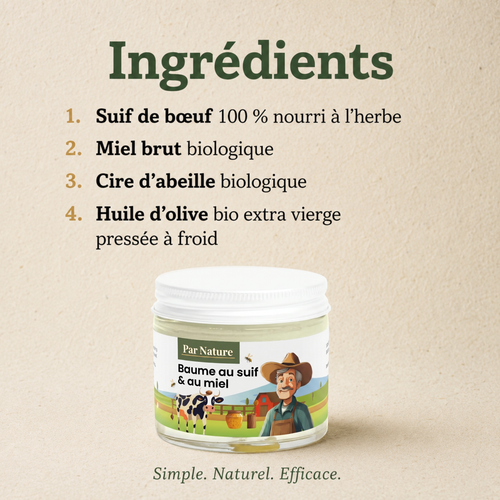 Baume au suif & au miel | Soin naturel de la peau