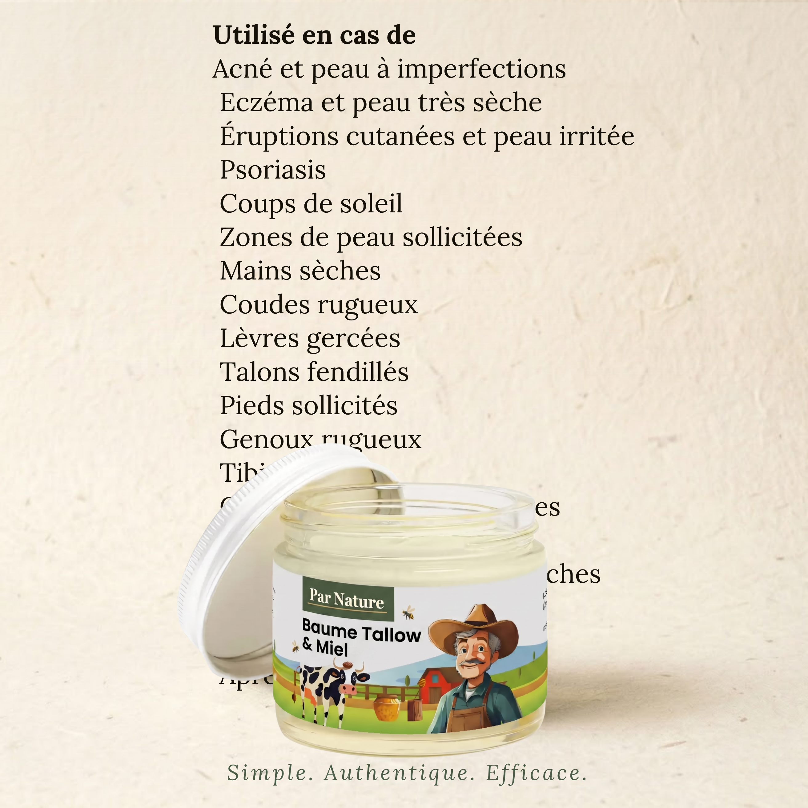 Baume au suif & au miel | Soin naturel de la peau